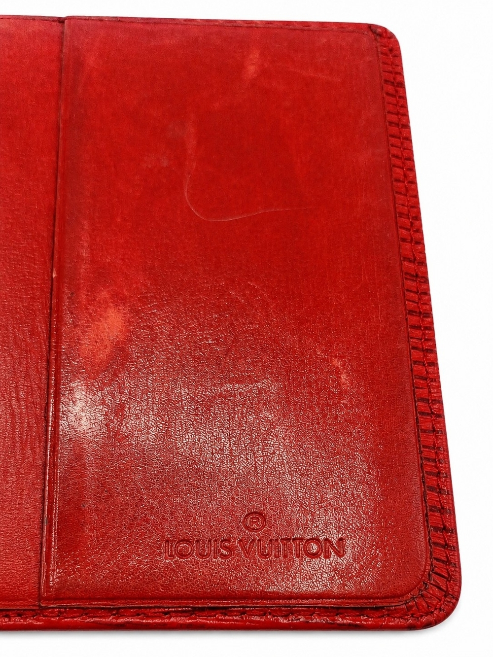 Louis Vuitton Red Epi Leather Men's Wallet with Embossed LV - Picture 6 of 7